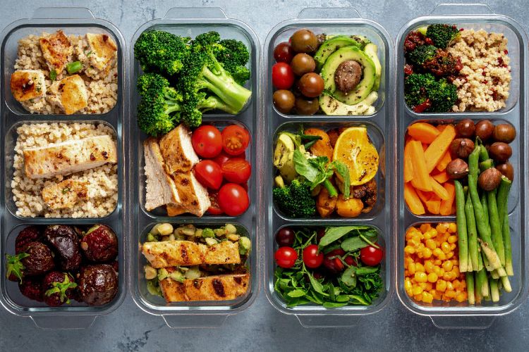 a selection of prepared meals used on a blog about a glp-1 diet plan