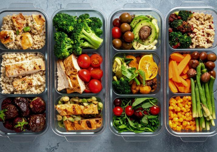 a selection of prepared meals used on a blog about a glp-1 diet plan